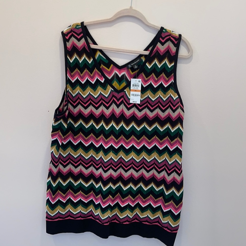 NWT PLUS SIZE 3X INC VEST MULTI COLORS